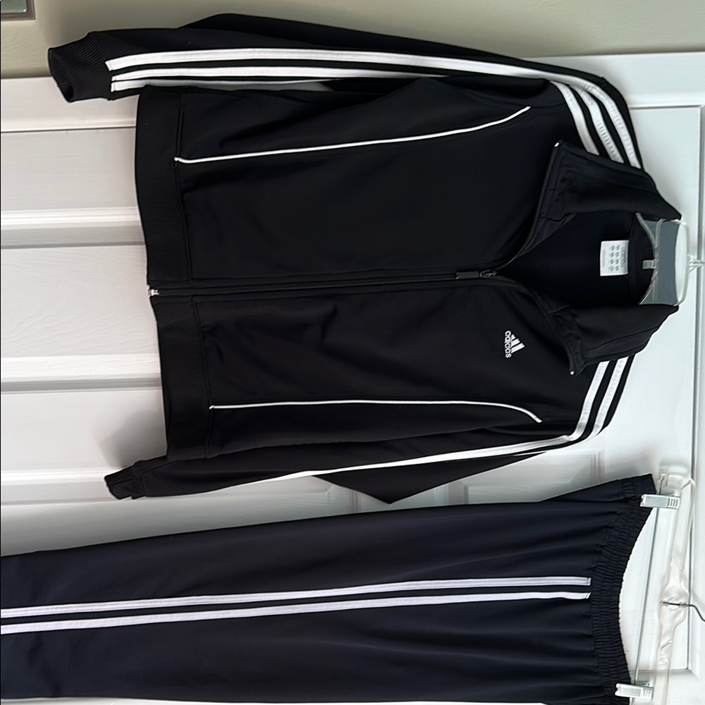 Adidas Black Tracksuit with White Accents